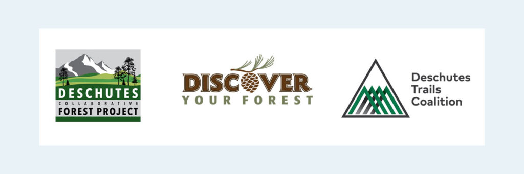 Deschutes Collaborative Forest Project, Discover Your Forest, and Deschutes Trails Coalition Logos